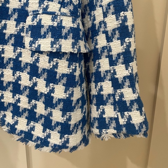 Steve Madden Blazer Blue and White Houndstooth Size Small - Picture 7 of 10